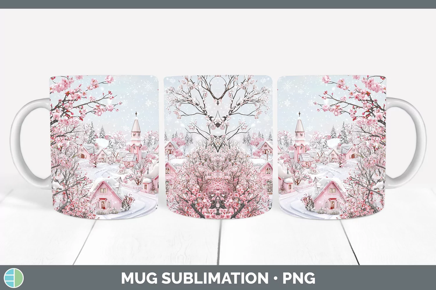GorgeousWatercolor Mug Wrap design.