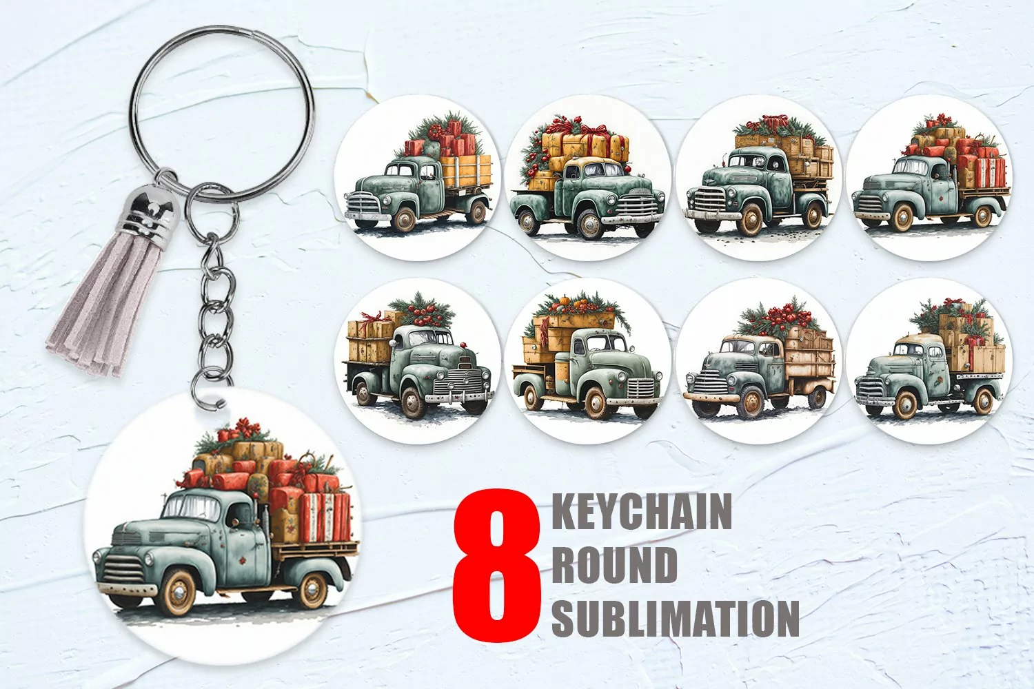 Watercolor Pickup Truck Keychain | Keyring product image 1
