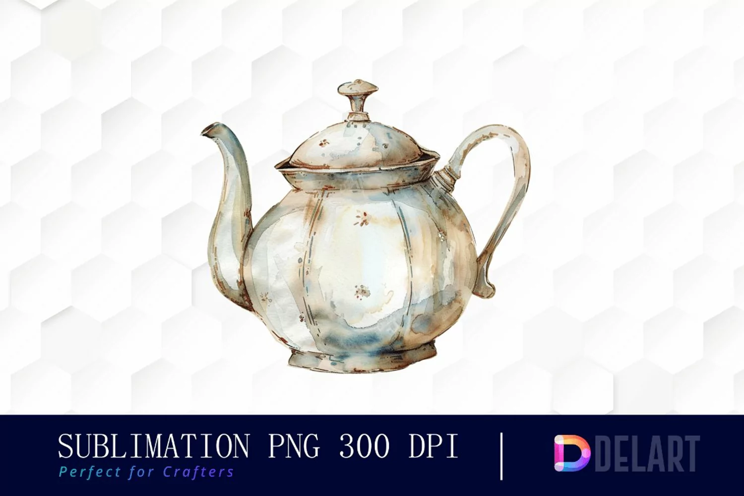 Vintage Teapot Illustration Clipart product image 1
