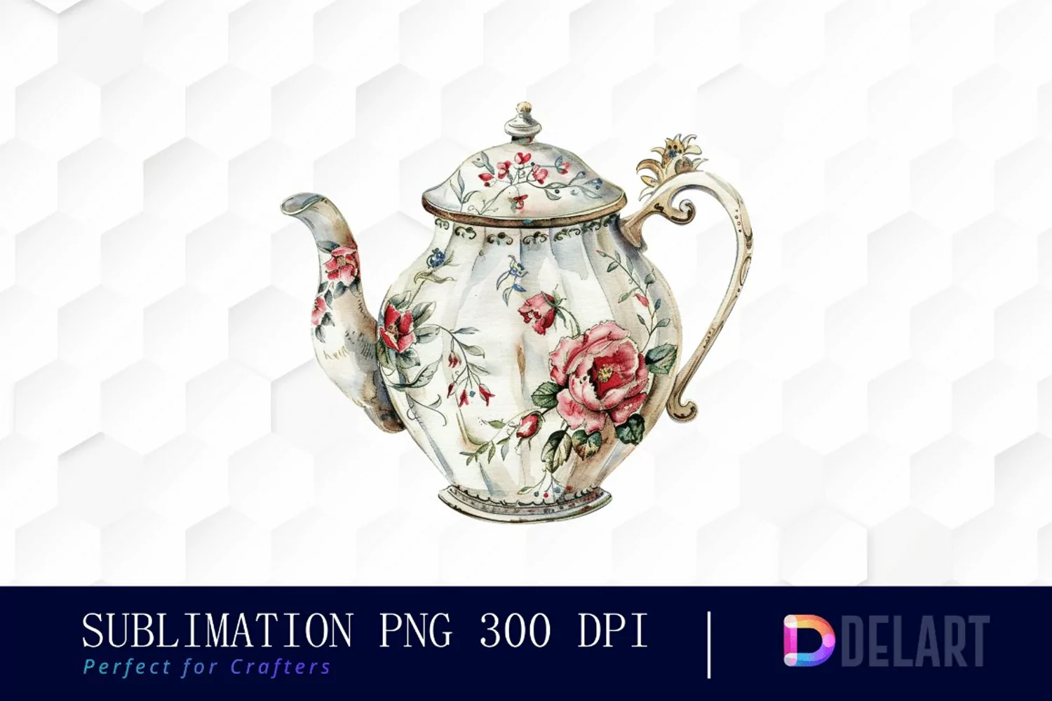 Vintage Teapot Illustration Clipart product image 1