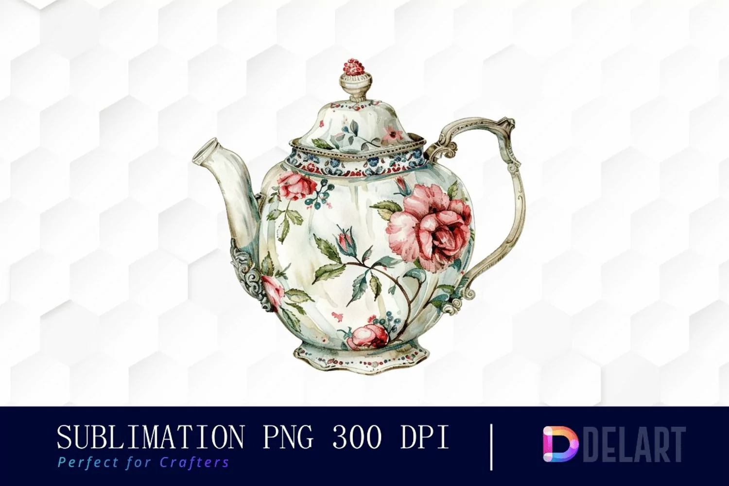 Vintage Teapot Illustration Clipart product image 1