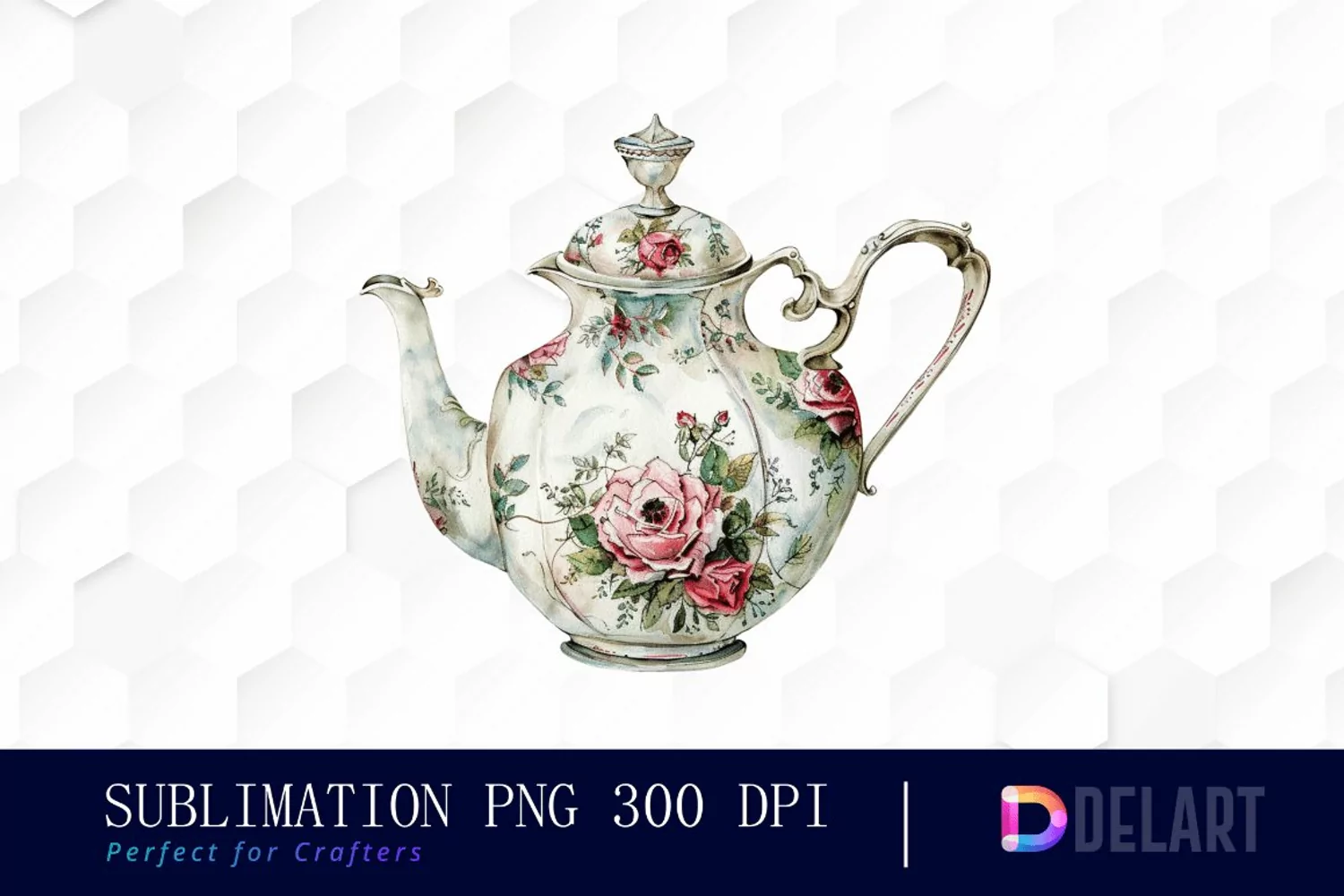 Vintage Teapot Illustration Clipart product image 1