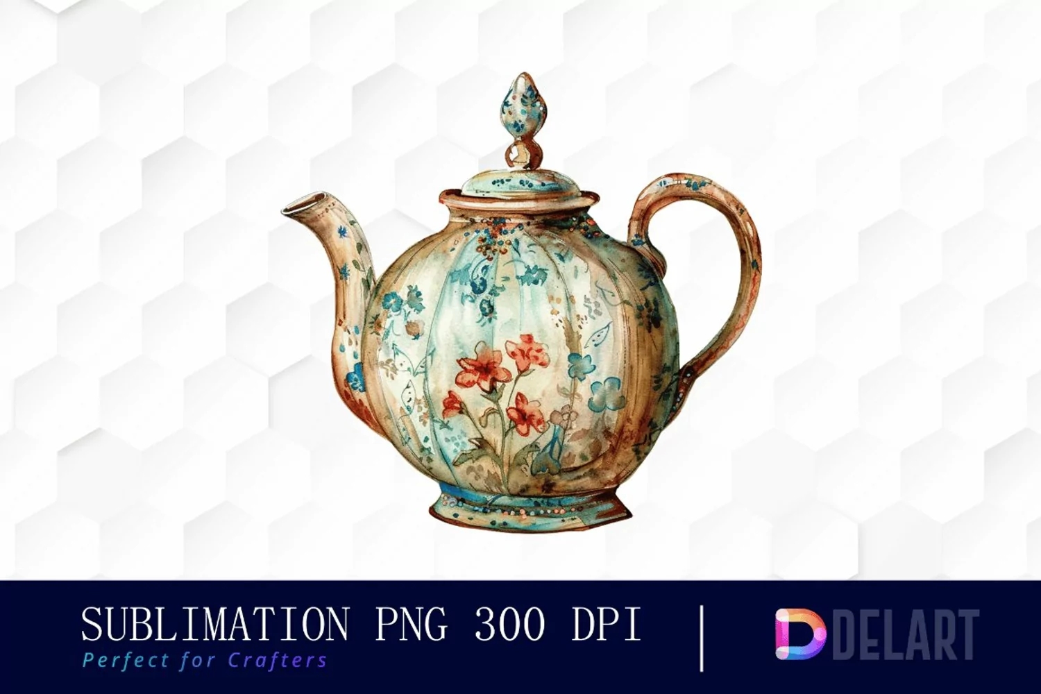 Vintage Teapot Illustration Clipart product image 1