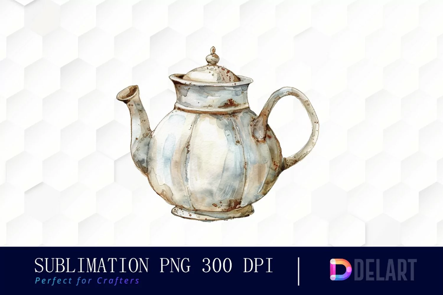 Vintage Teapot Sublimation PNG Clipart product image 1