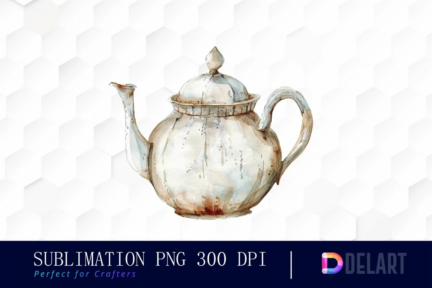 Vintage Teapot Illustration Clipart product image 1