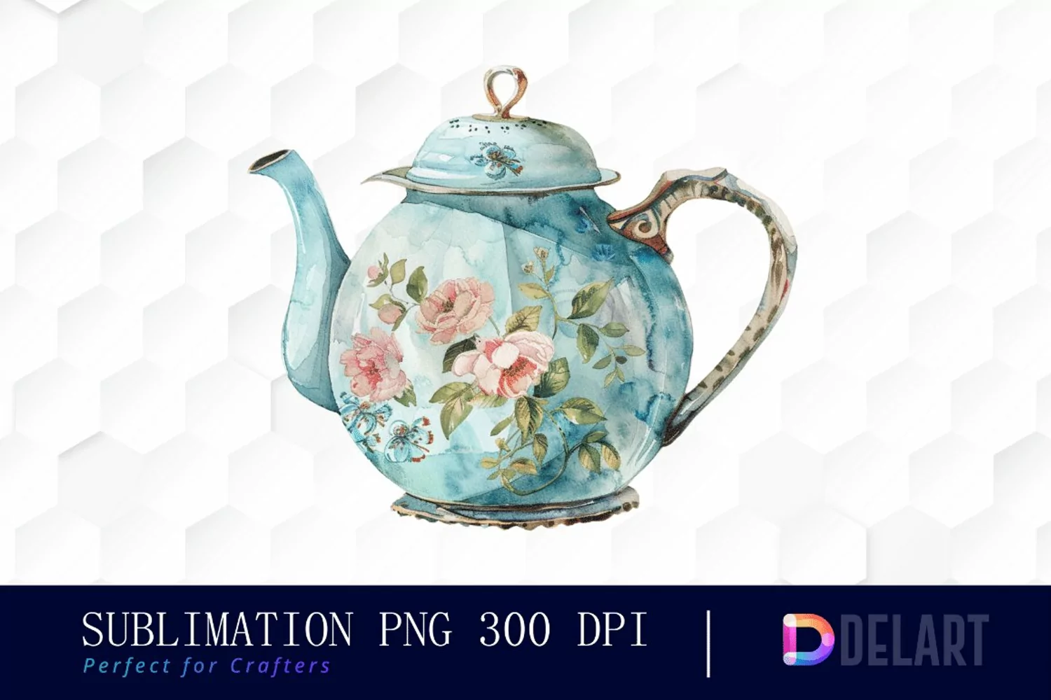 Vintage Teapot Illustration Clipart product image 1