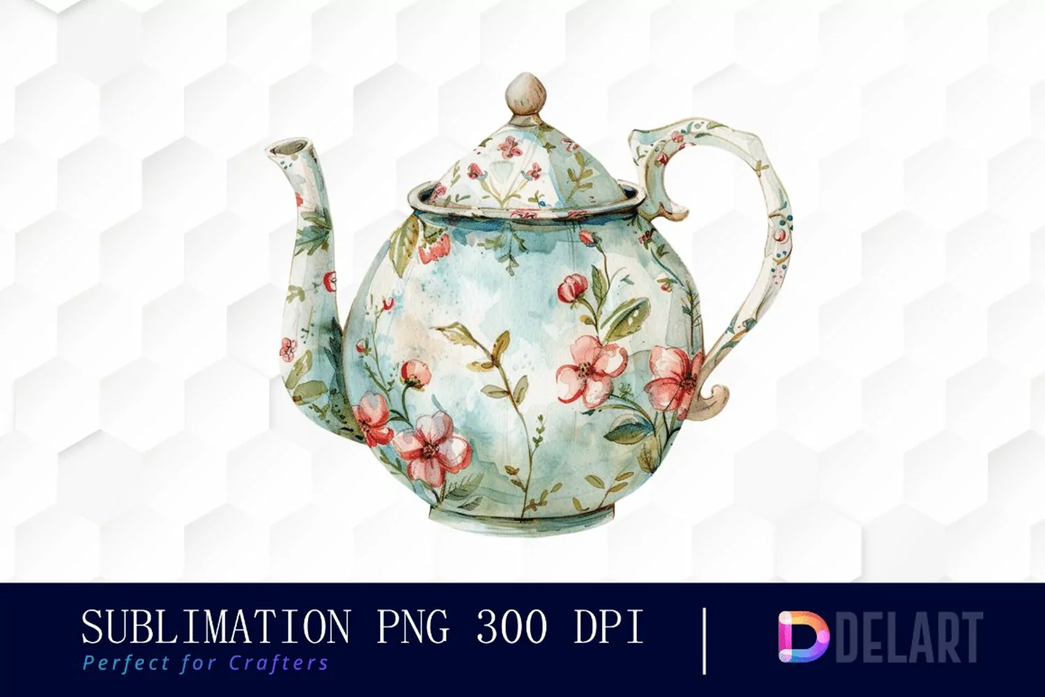 Vintage Teapot Illustration Clipart product image 1