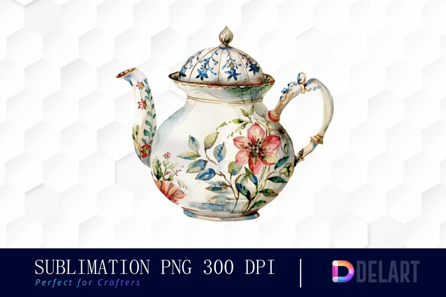 Vintage Teapot Illustration Clipart product image 1