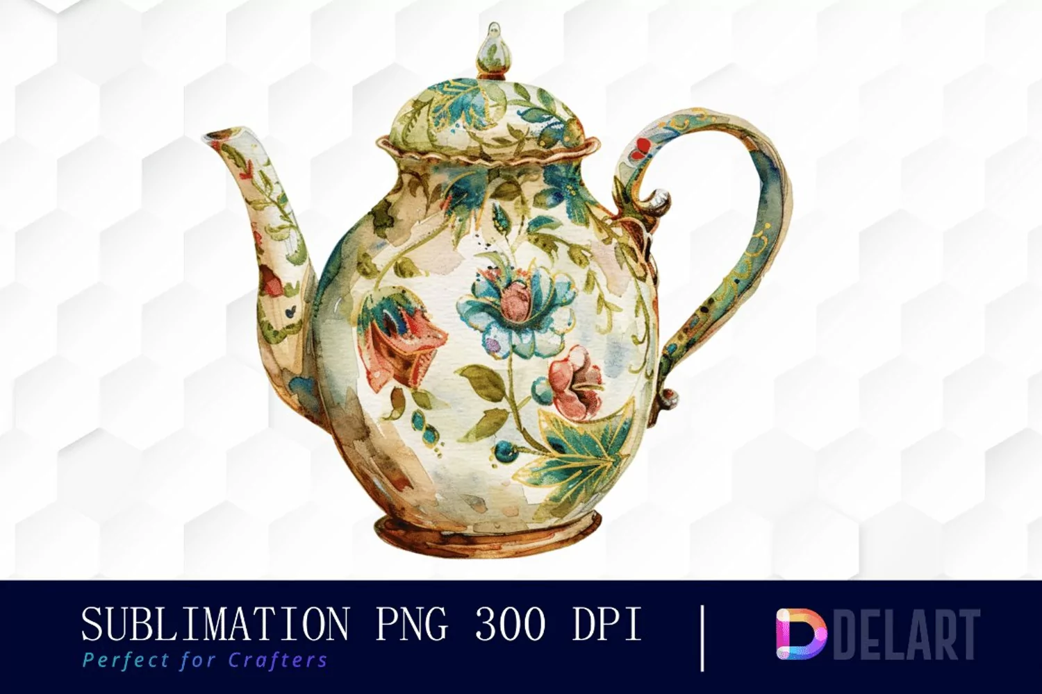 Vintage Teapot Illustration Clipart product image 1