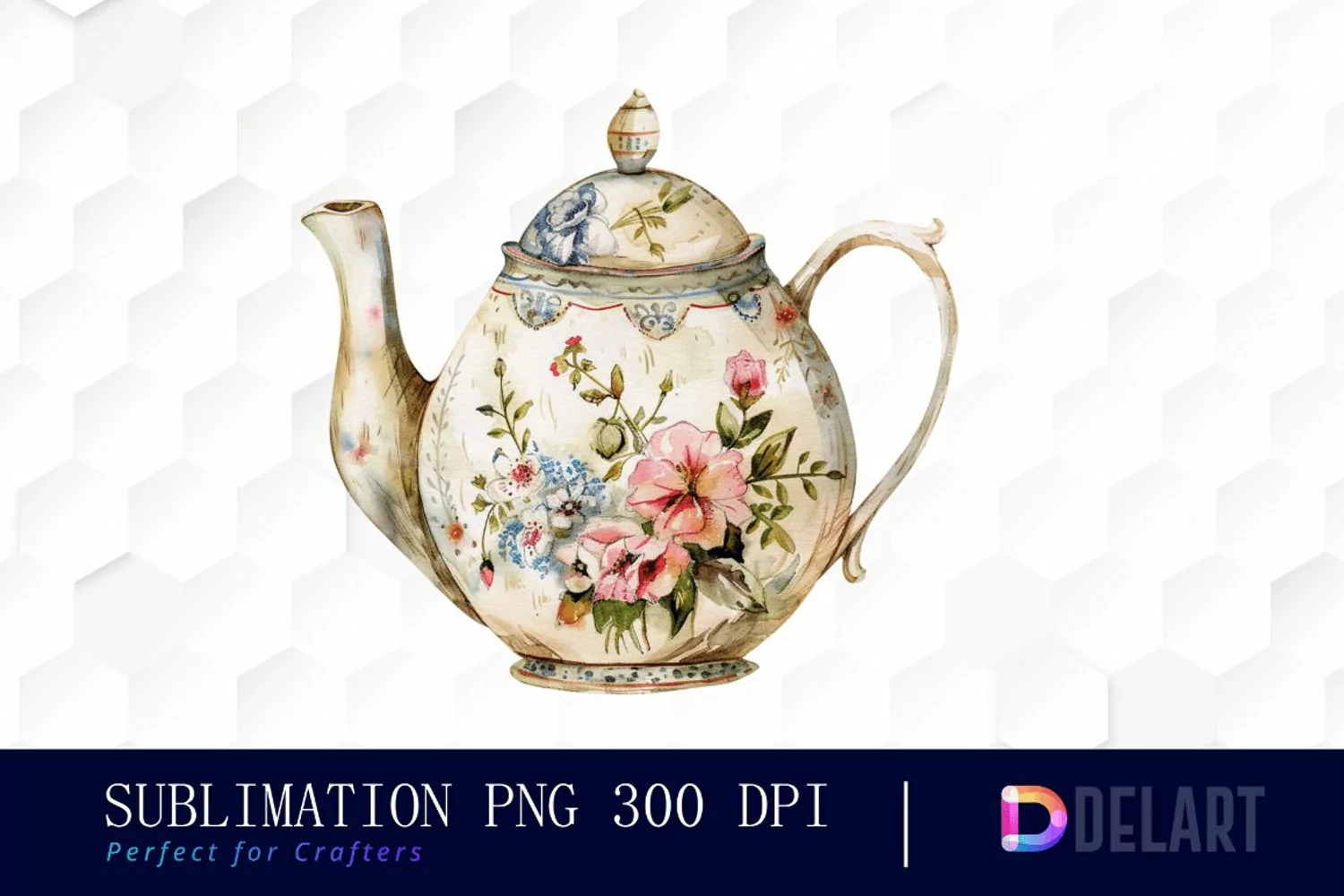 Vintage Teapot Illustration Clipart product image 1