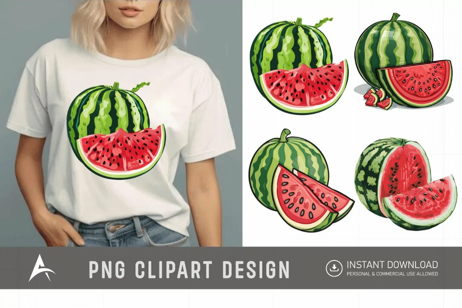Watercolor Watermelon Clipart product image 1