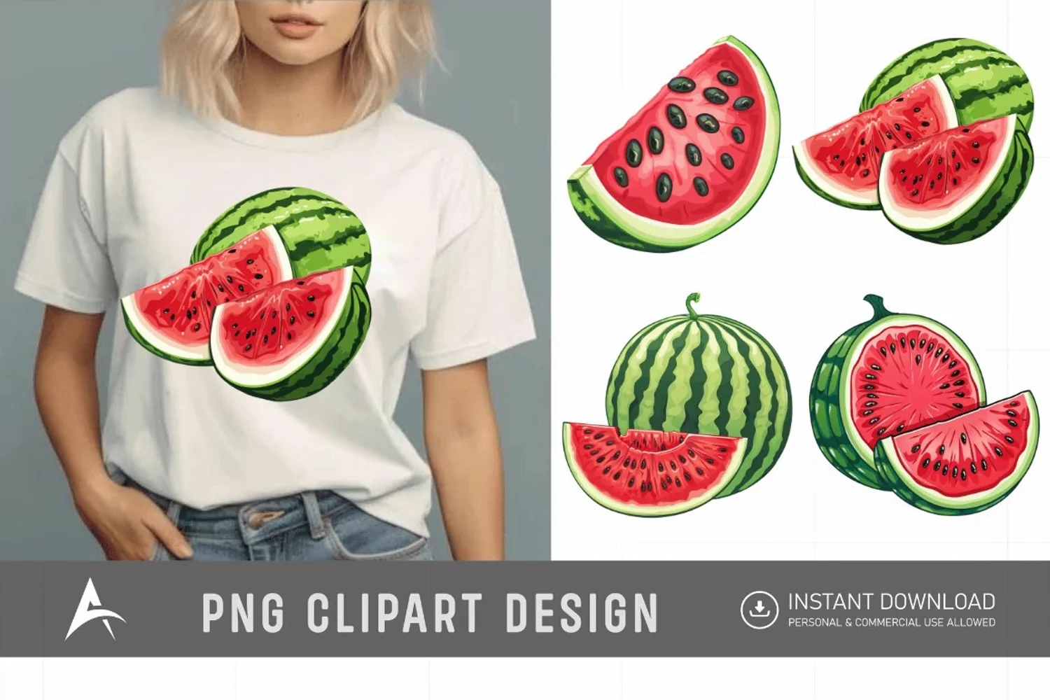 Watercolor Watermelon Clipart product image 1