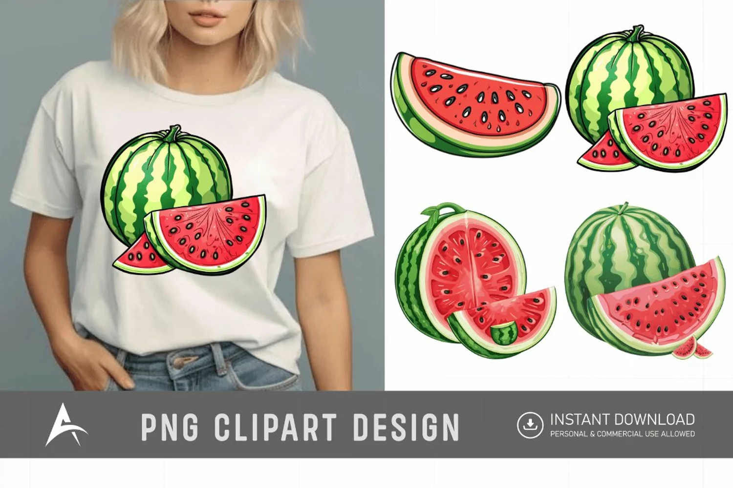 Watercolor Watermelon Clipart product image 1