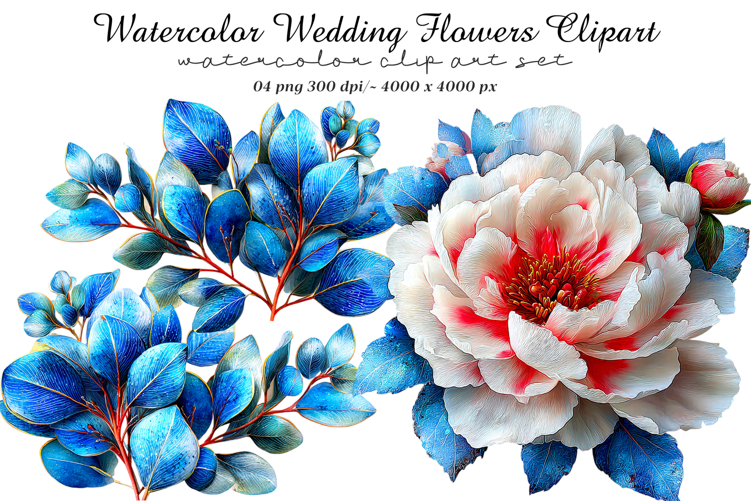 Watercolor Wedding Flowers Clipart product image 1