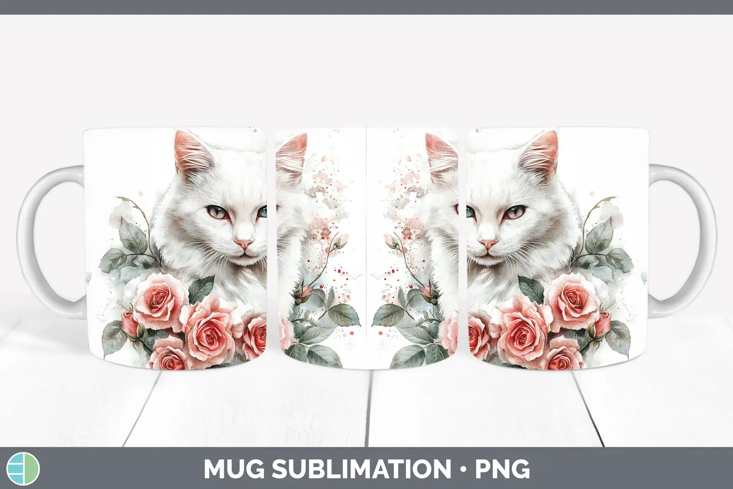 GorgeousWatercolor Mug Wrap design.