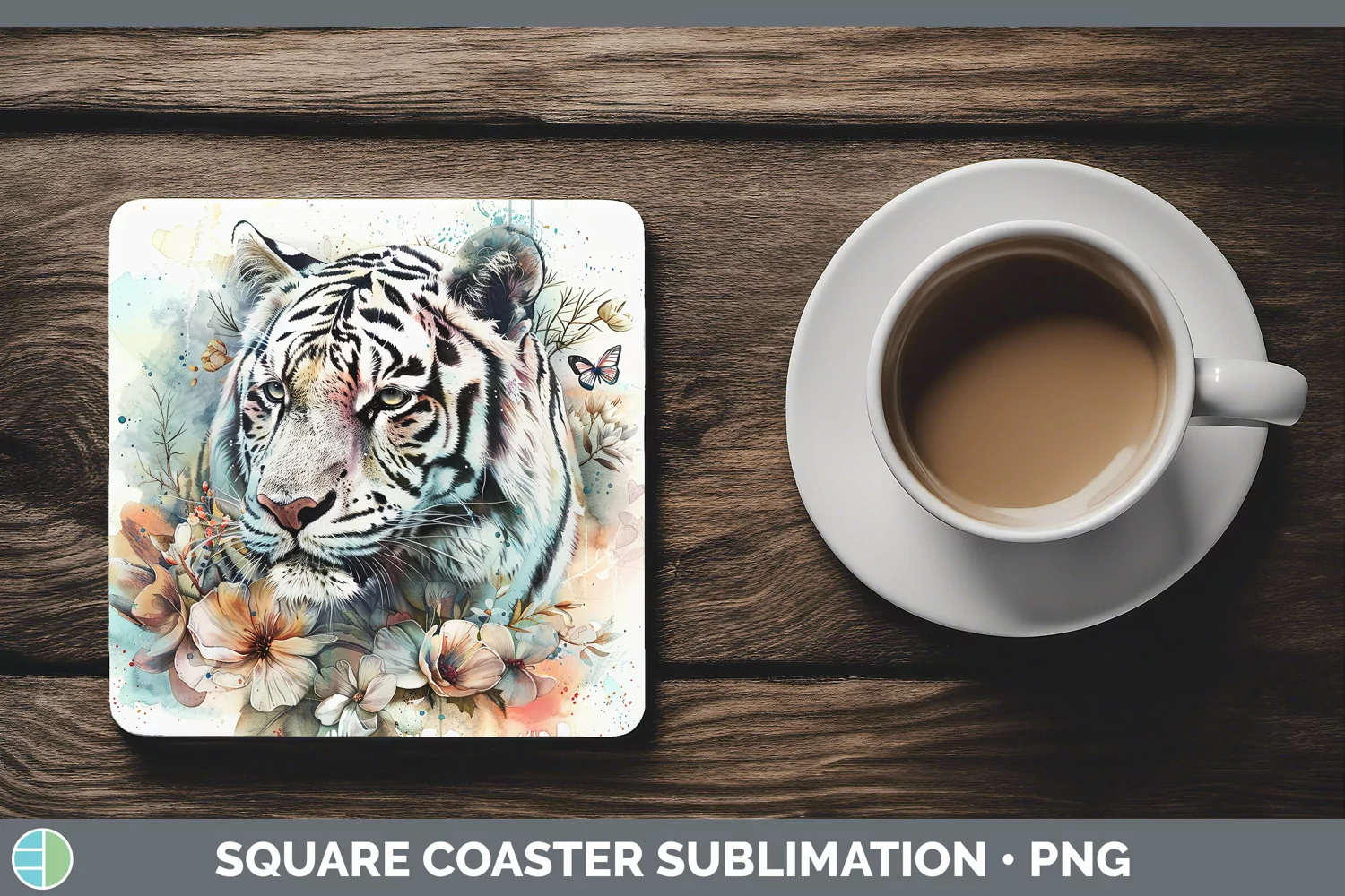 GorgeousWatercolor Square Coaster design.
