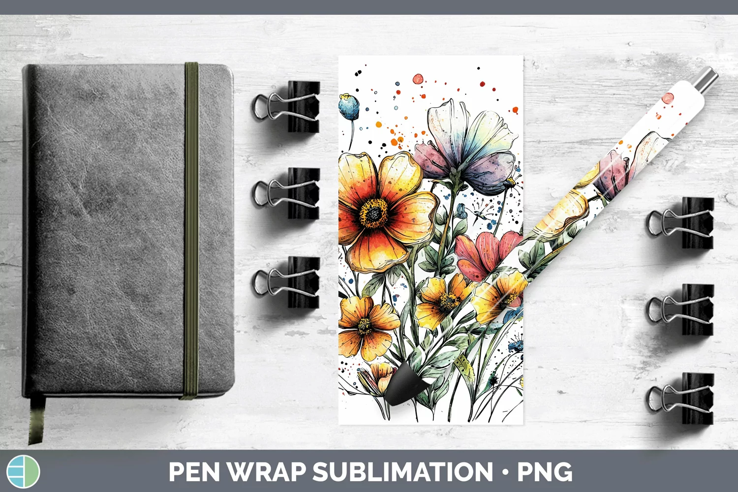 GorgeousWatercolor Pen Wrap design.