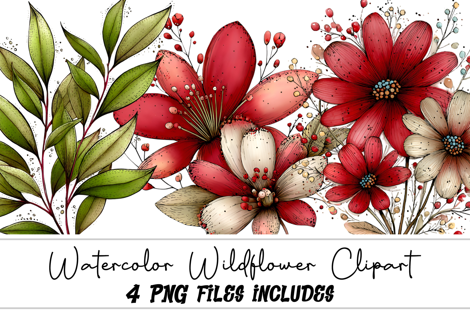 Watercolor Wildflower Clipart product image 1