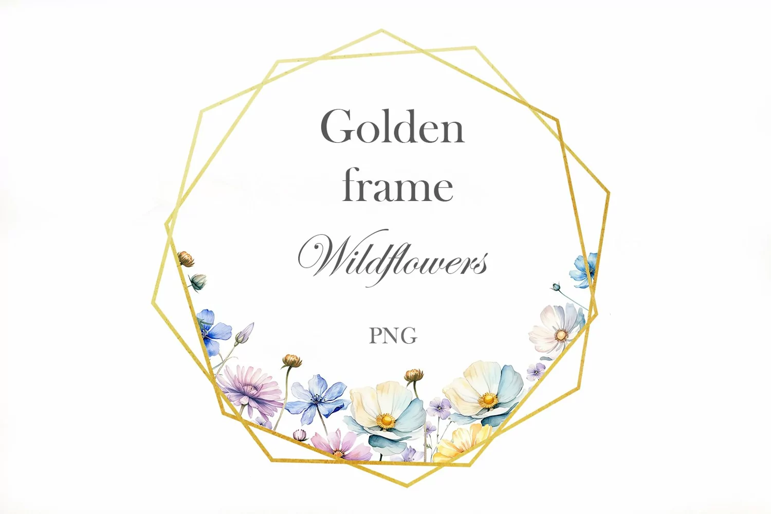 Watercolor Wildflowers Frame