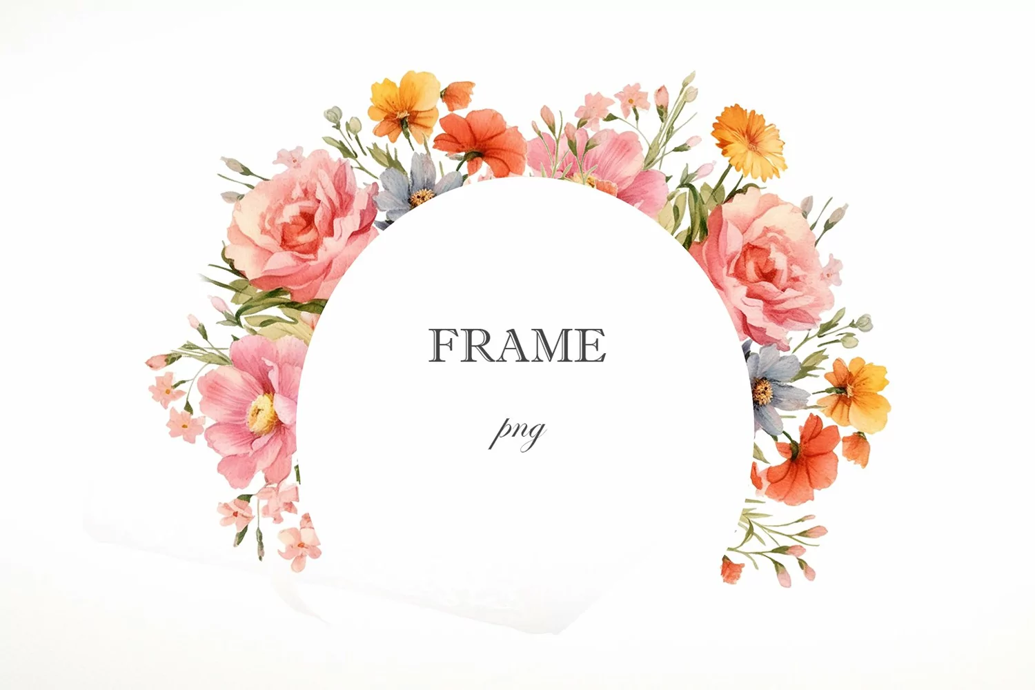 Watercolor Wildflowers Frame