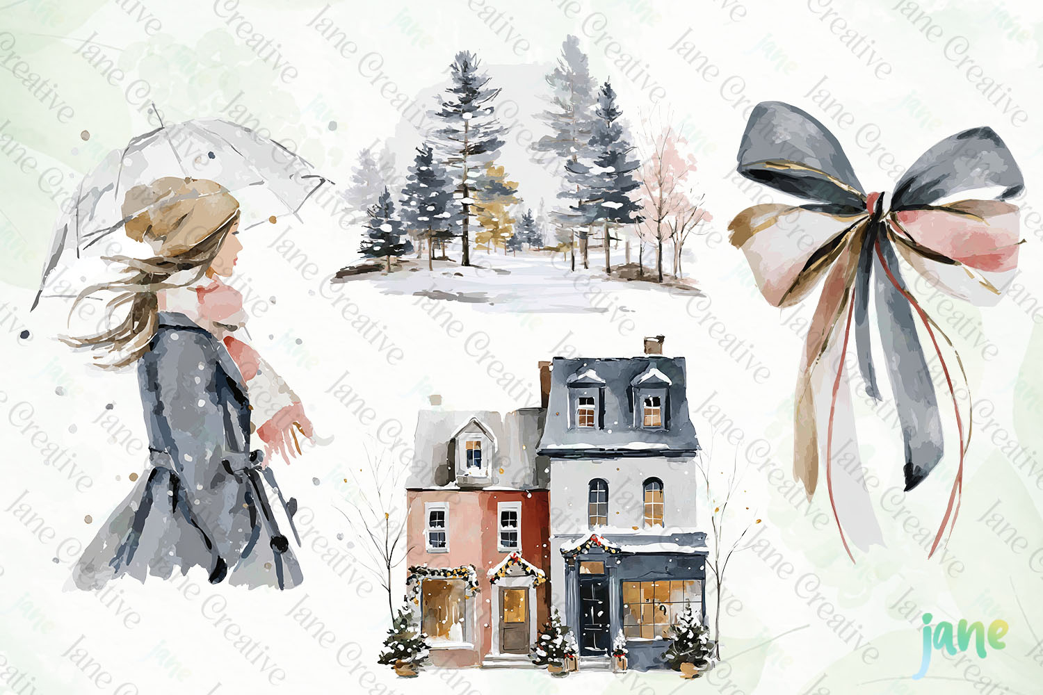 Watercolor Winter Clipart product image 1