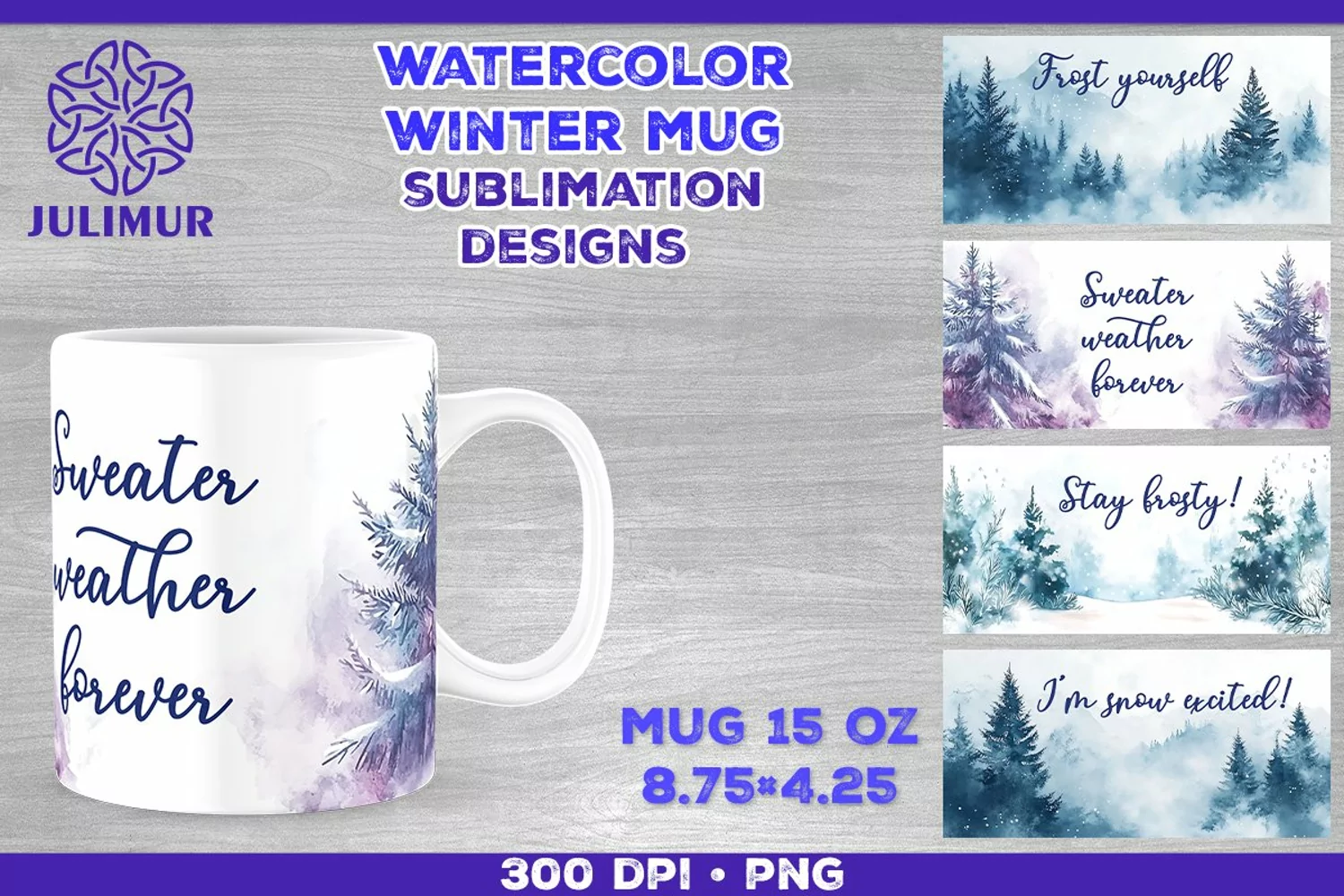 Cozy Winter Quote Mug Sublimation Design product image 1