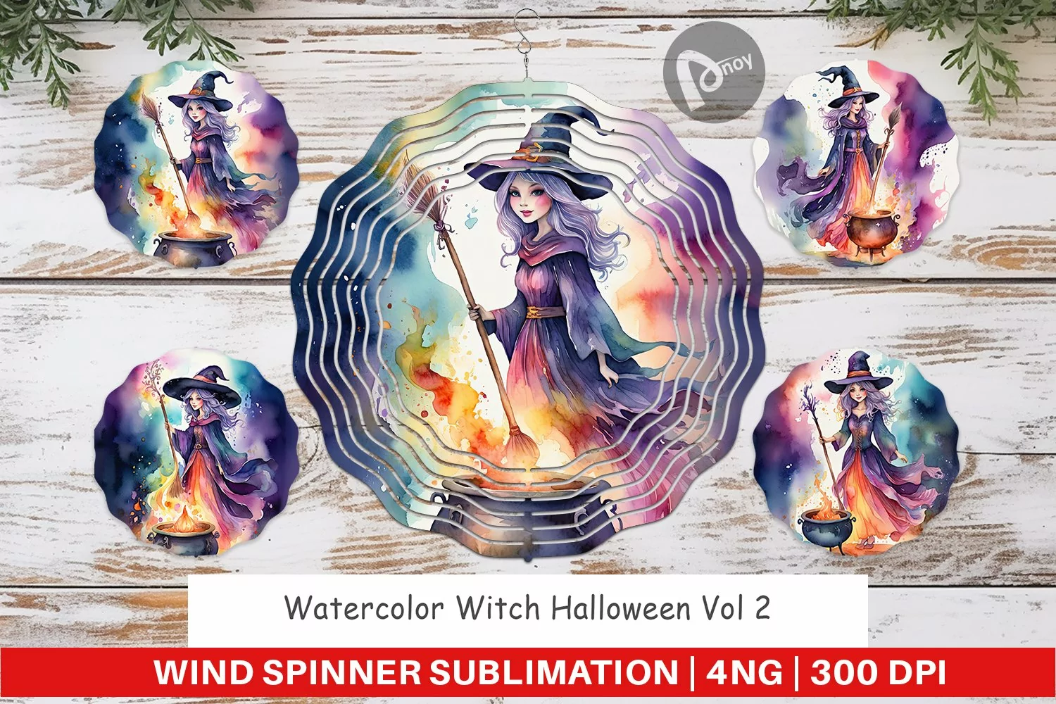 Wind Spinner Watercolor Witch product image 1