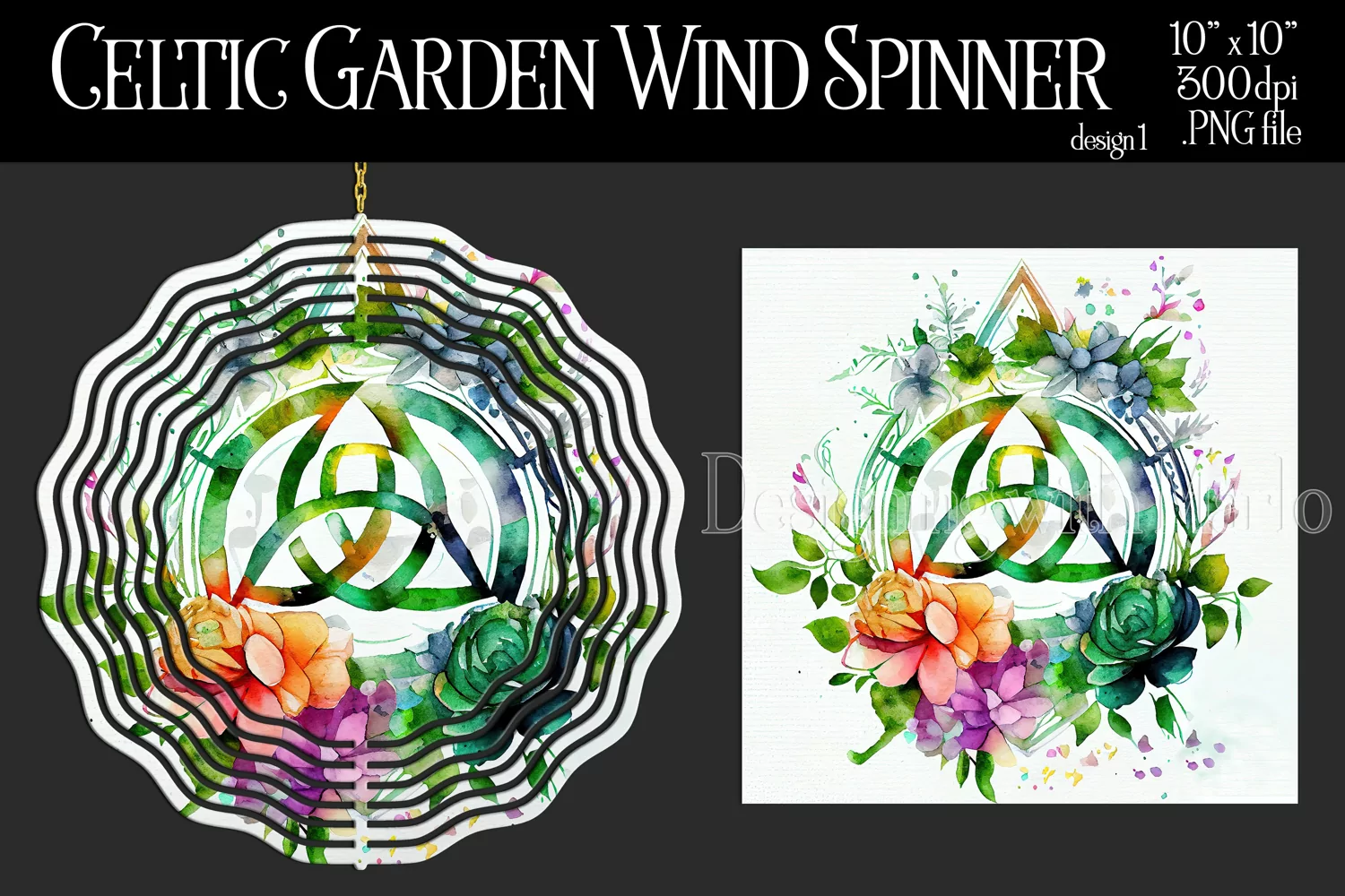 Celtic Garden Wind Spinner, Celtic Wiccan Wind Spinnner, 1 product image 1