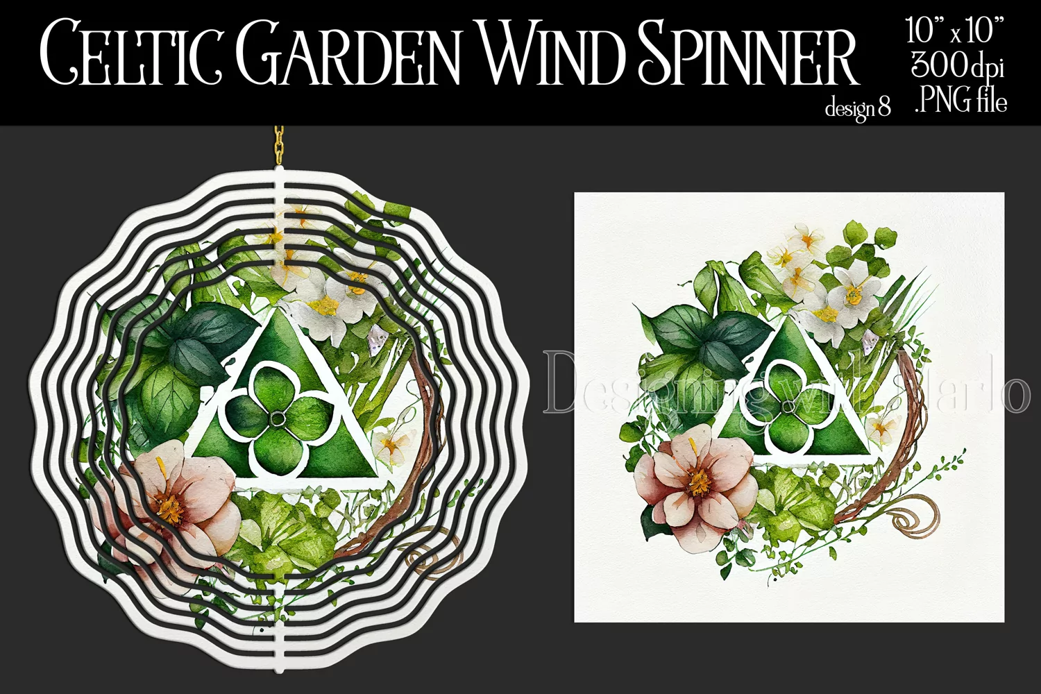Celtic Garden Wind Spinner, Celtic Wiccan Wind Spinnner, 8 product image 1