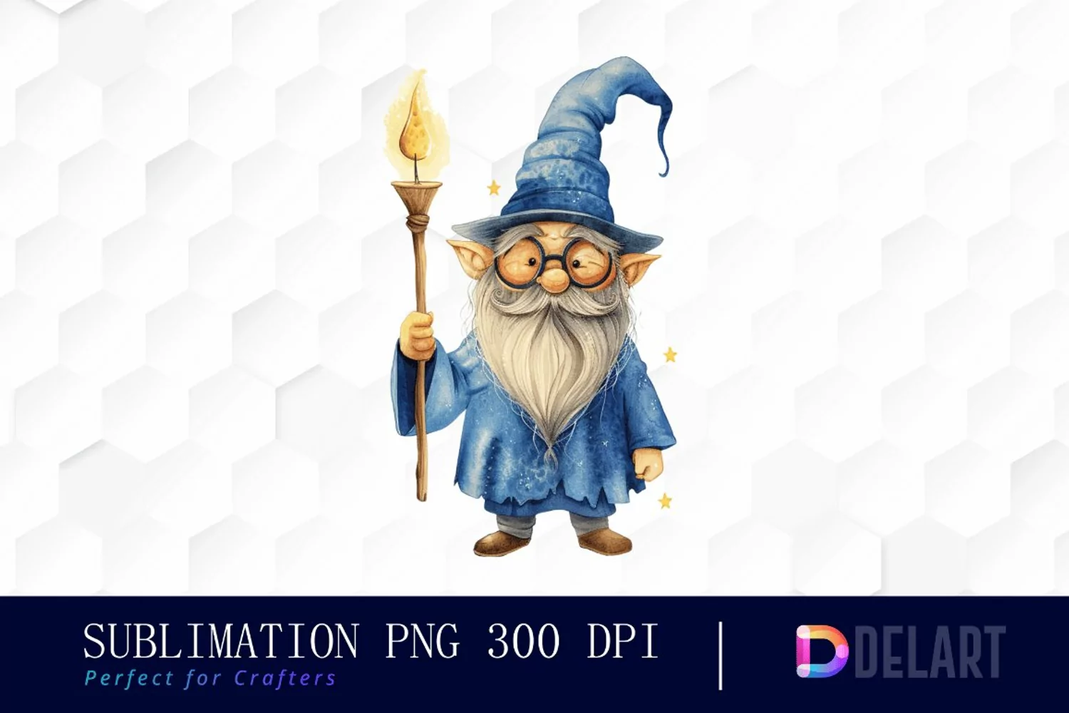 Wizard Gnome Watercolor Clipart product image 1