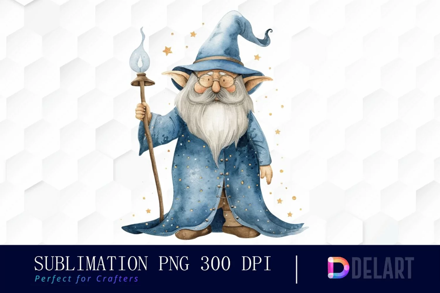 Wizard Gnome Watercolor Clipart product image 1