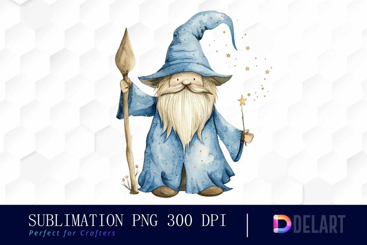 Wizard Gnome Watercolor Clipart product image 1
