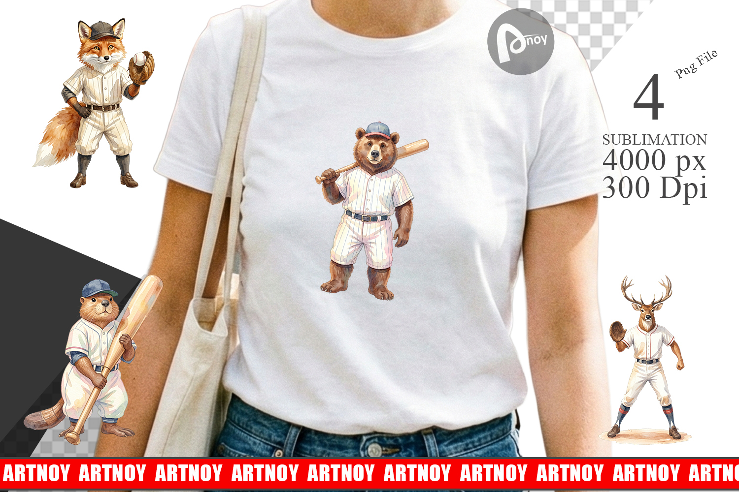 Woodland Animal Baseball Sublimation product image 1