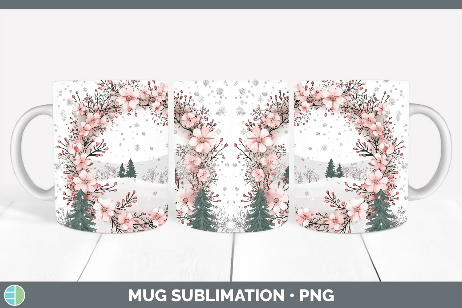 GorgeousWatercolor Mug Wrap design.