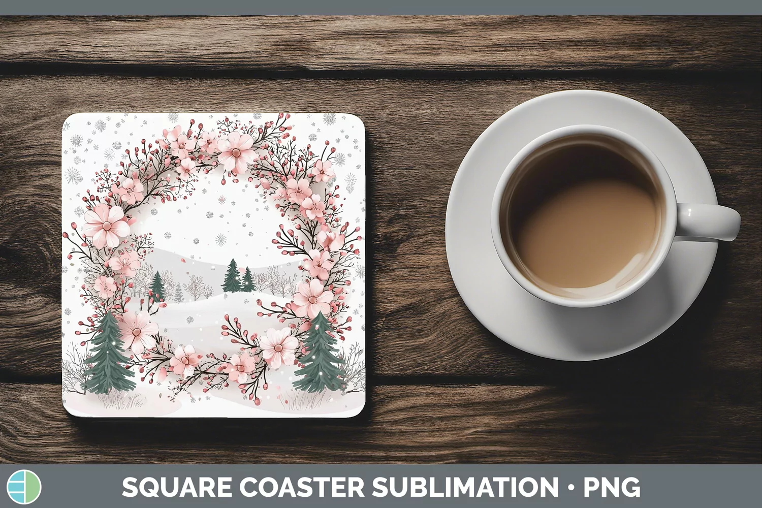 GorgeousWatercolor Square Coaster design.