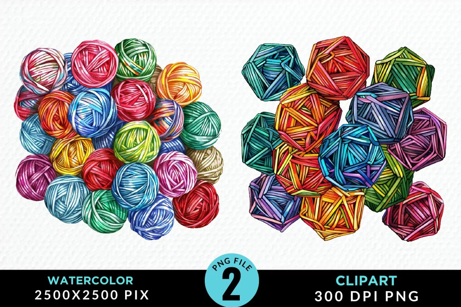Watercolor Yarn And Wool Fun Clipart product image 1