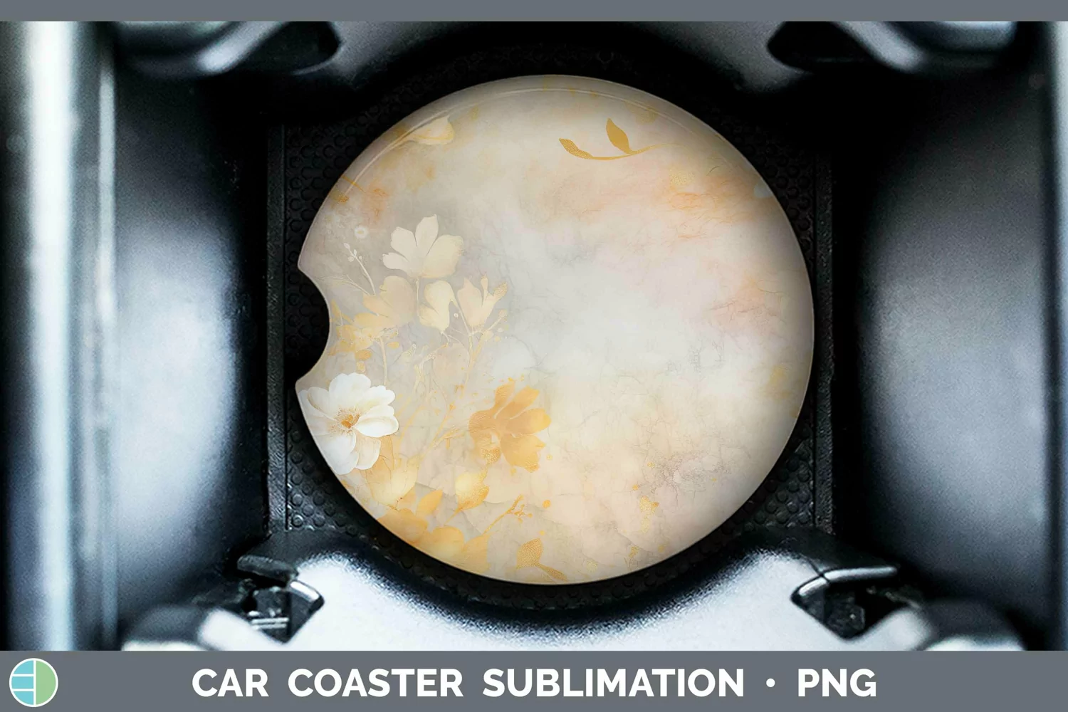 GorgeousWatercolor Car Coaster design.