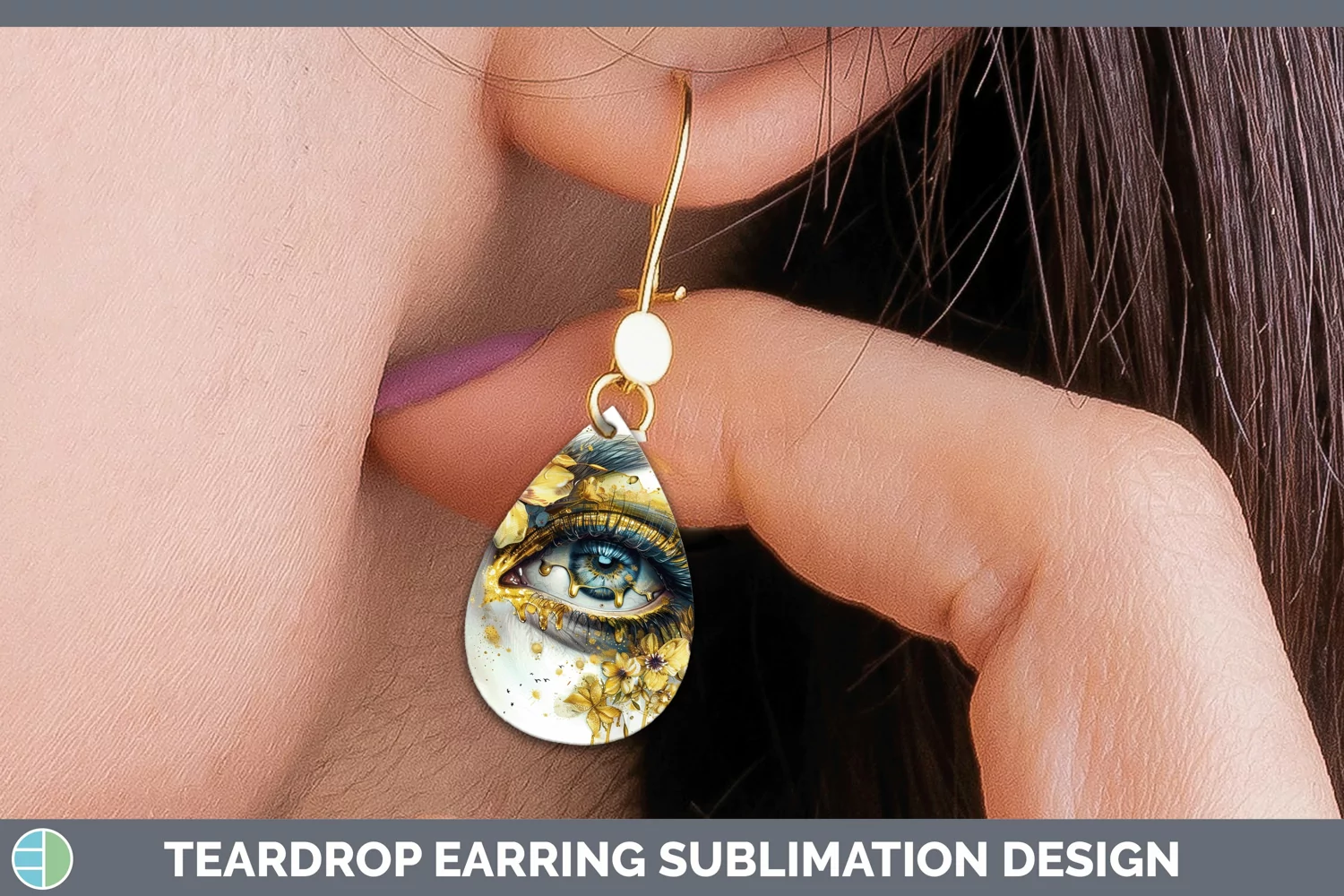 GorgeousWatercolor Teardrop Earrings design.