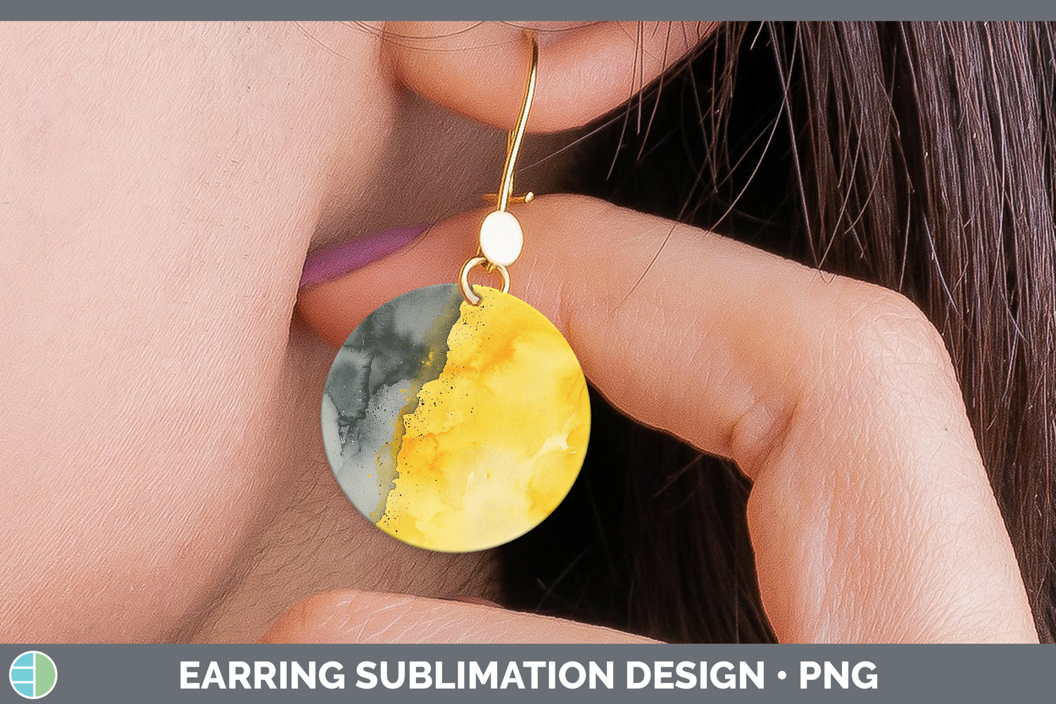 GorgeousWatercolor Round Earrings design.