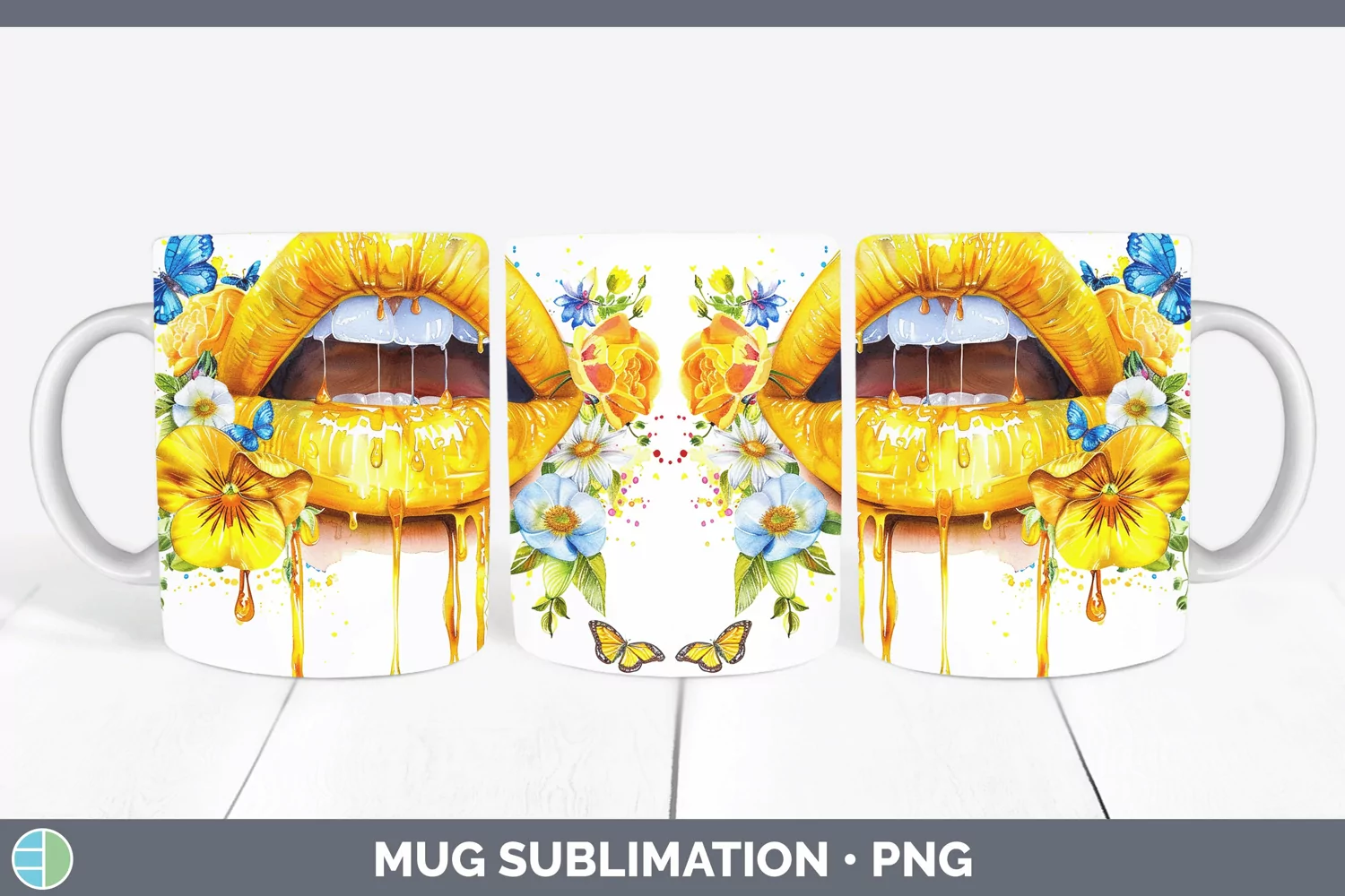 GorgeousWatercolor Mug Wrap design.