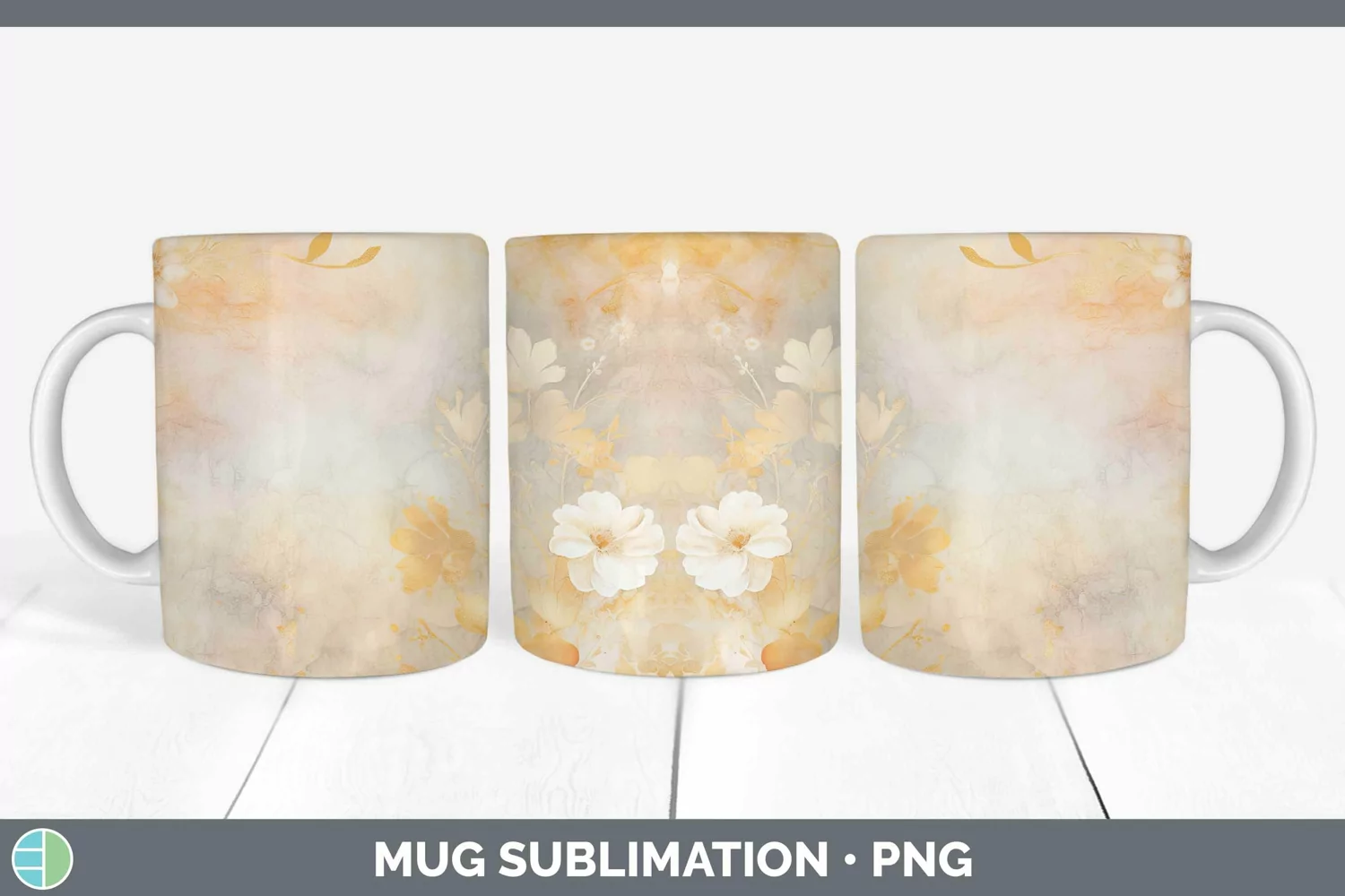 GorgeousWatercolor Mug Wrap design.