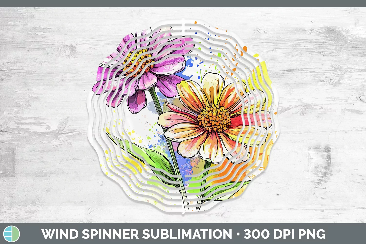 GorgeousWatercolor Wind Spinner design.