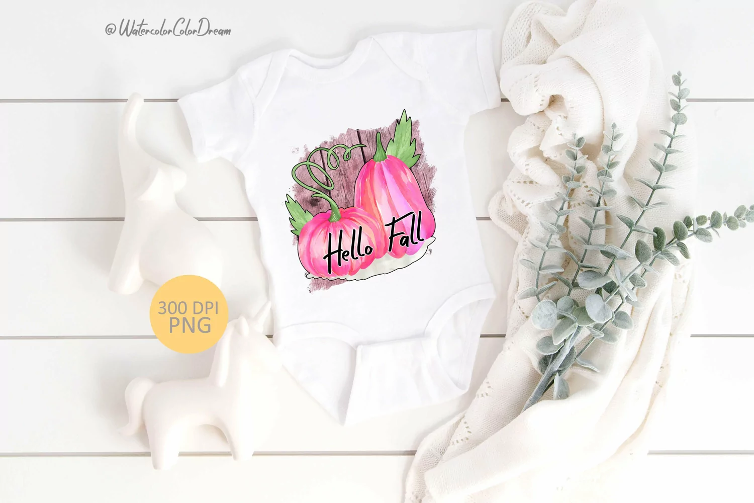 Hello Fall pumpkin sublimation design product image 1