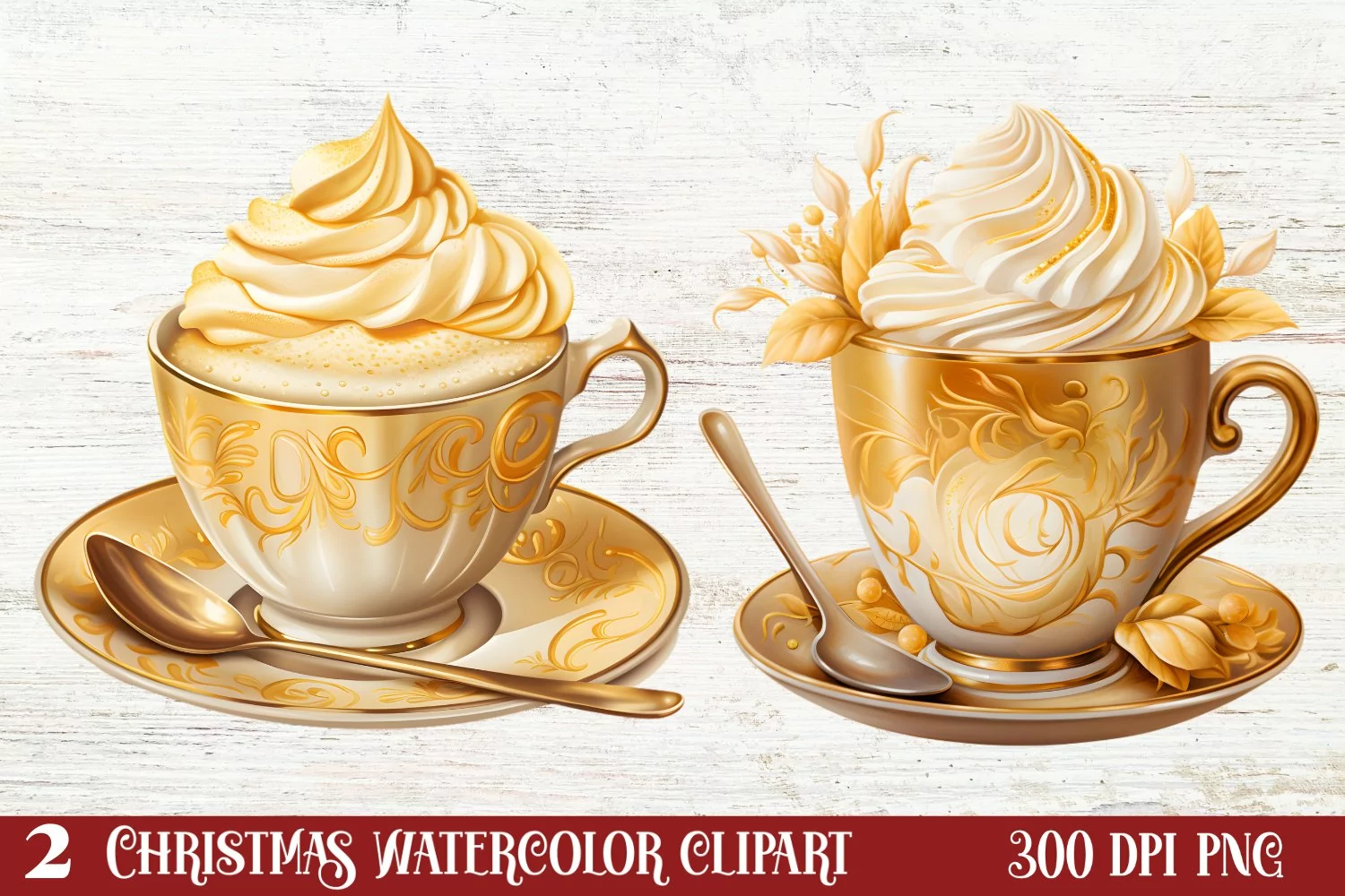Christmas Hot Cocoa Cup Clipart Sublimation product image 1