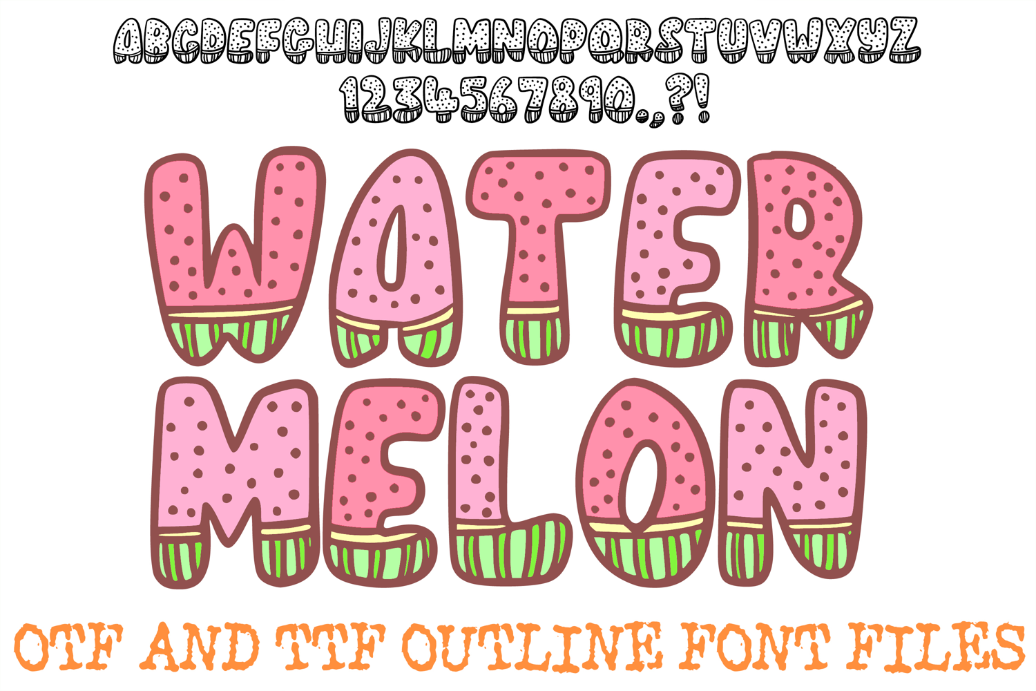 Watermelon ABC Font Typeface Fruit Melon Alphabet OTF Illustration by Squeeb Creative