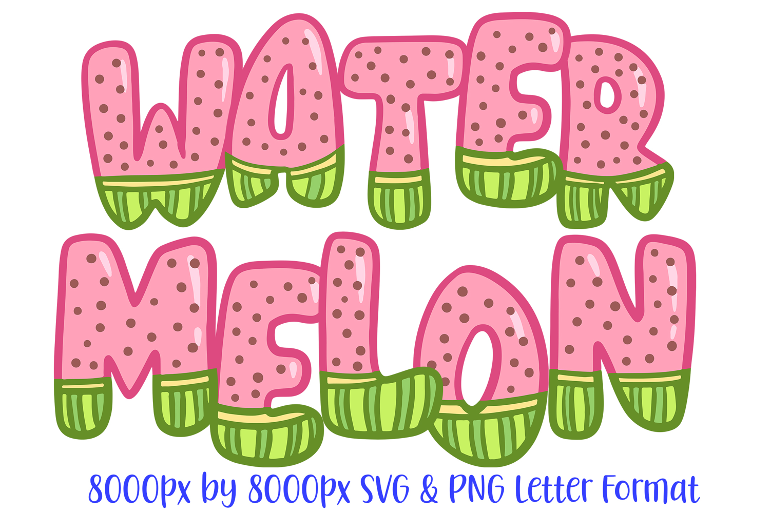 Watermelon ABC Font Typeface Fruit Melon Alphabet SVG PNG Illustration by Squeeb Creative