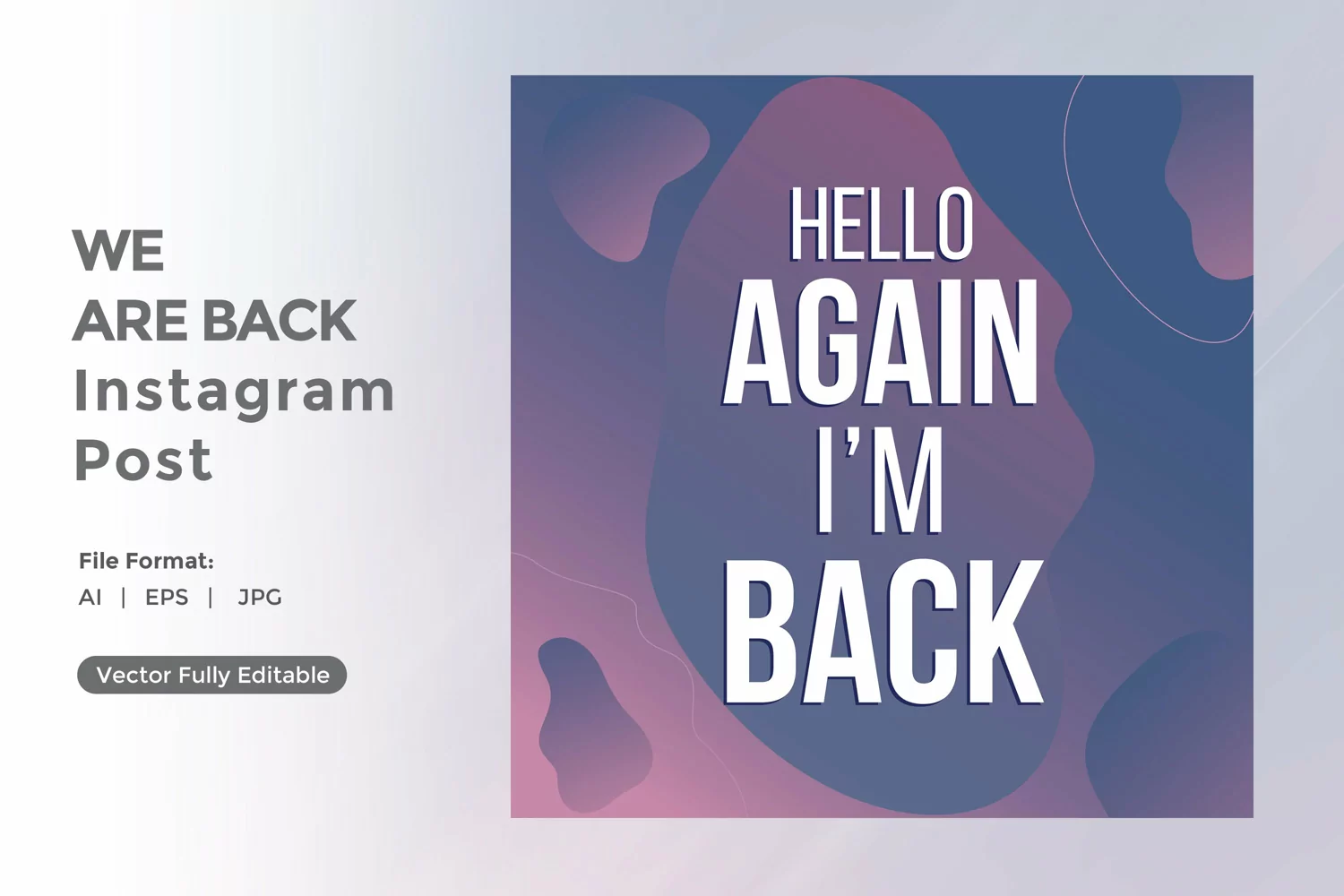 Hello again i am back instagram post product image 1