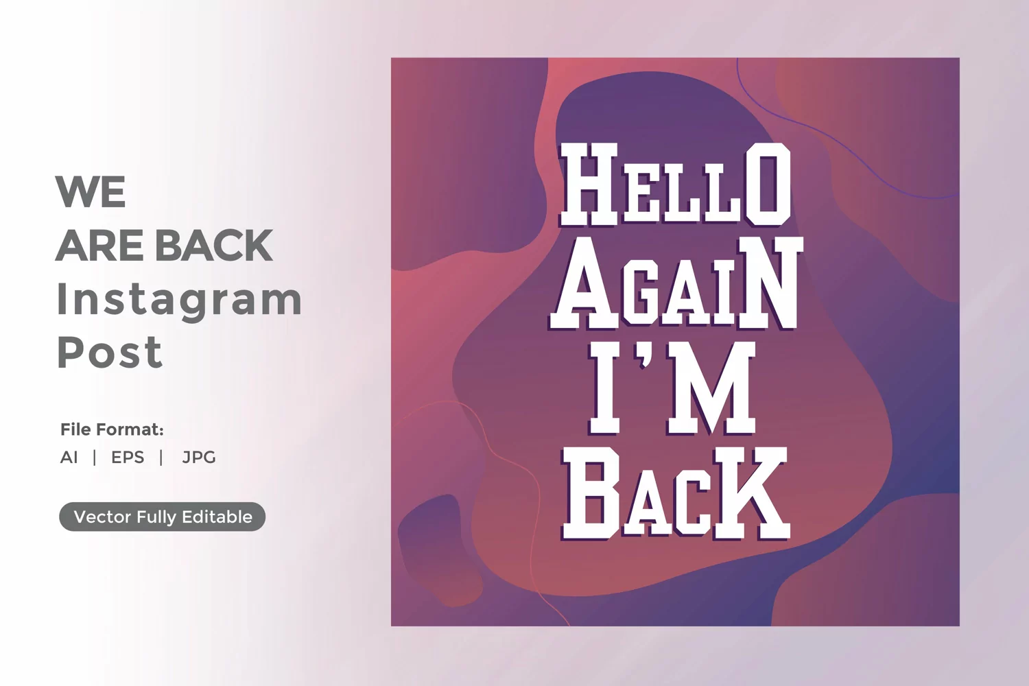 Hello again i am back instagram post product image 1