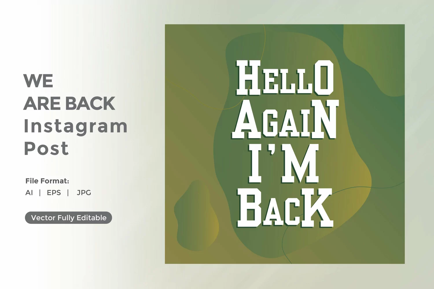 Hello again i am back instagram post product image 1