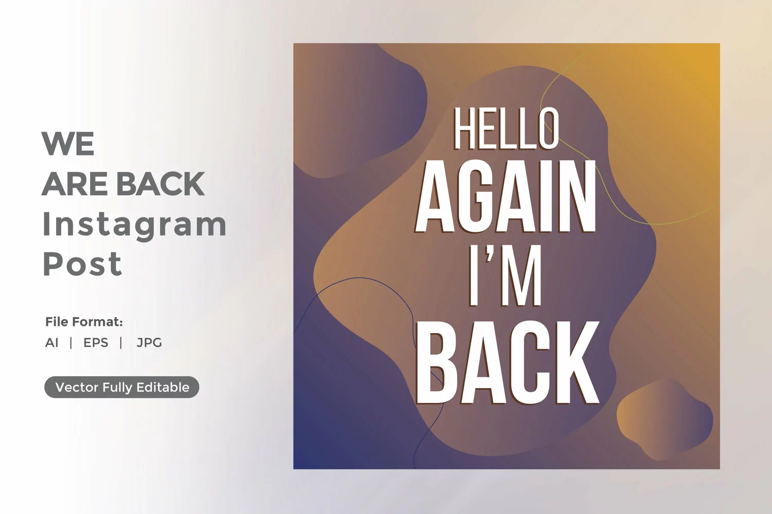 Hello again i am back instagram post product image 1